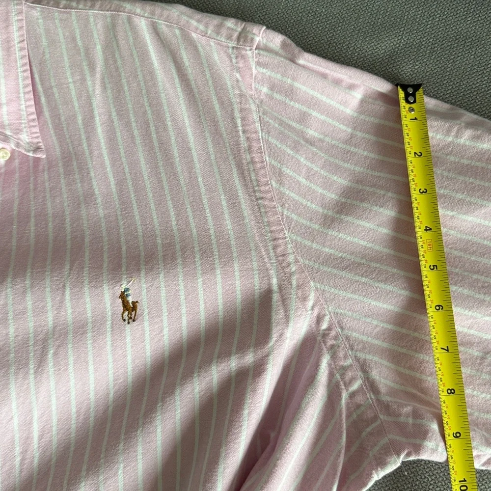 Polo by Ralph Lauren Pink and White Striped Button-Down Shirt - Picture 3 of 16